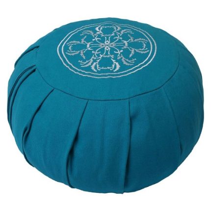 Pleated Zafu Cushion Solid Color Top Emb
