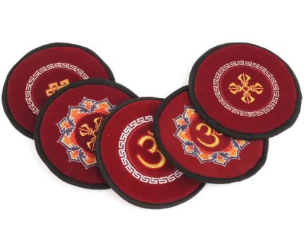 Singing bowl cushion burgundy