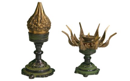 BRASS LOTUS CANDLE STANDS
